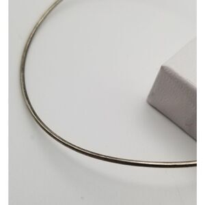 Midnight silver tone slick bracelet slider bangle. B711